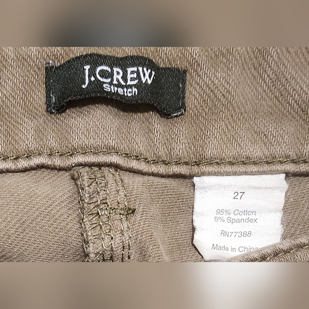 J.Crew Stretch Skinny Pants, Jeans, Olive Army  Green, Size 27. - Picture 5 of 8